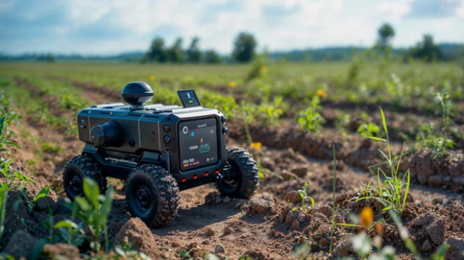 robot car in the field
