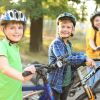Kids riding bicycles